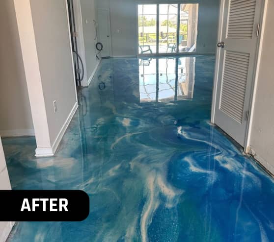 After Solid Epoxy Flooring for Homeowner in Palm Coast, FL
