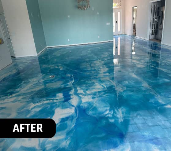 After Solid Epoxy Flooring Project for Homeowner in Palm Coast, FL