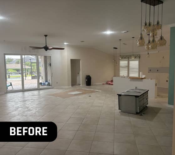 Before Solid Epoxy Flooring for Homeowner in Palm Coast, FL