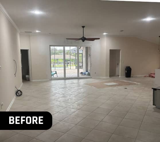 Before Solid Epoxy Flooring Project for Homeowner in Palm Coast, FL