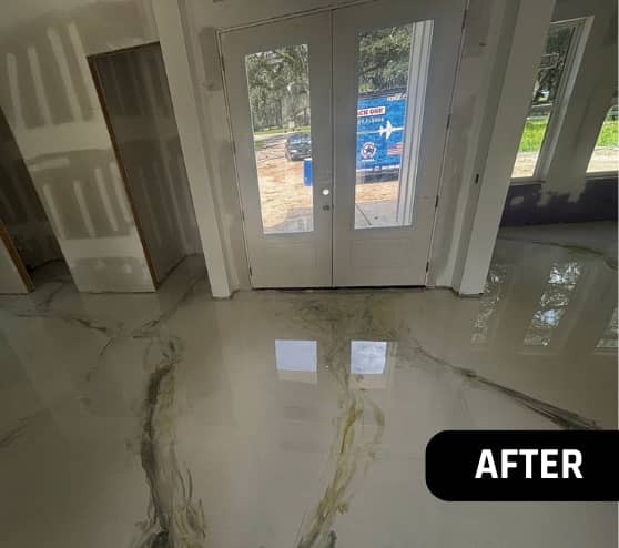 After Custom Metallic Epoxy Flooring Home for Homeowner in Orange Park, FL