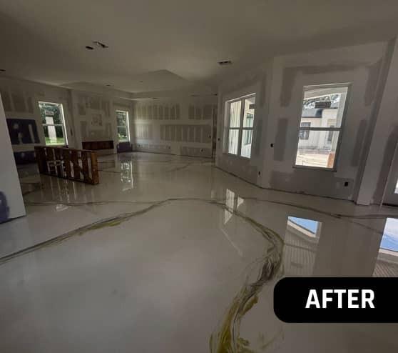 After Custom Metallic Epoxy Flooring Work for Homeowner in Orange Park, FL