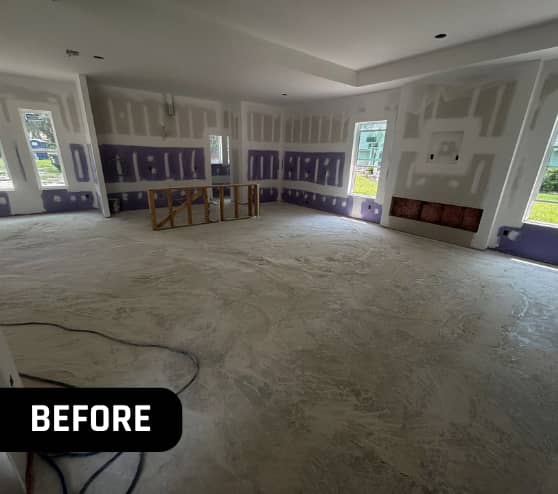Before Custom Metallic Epoxy Flooring for Homeowner in Orange Park, FL
