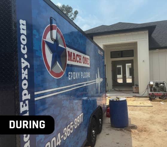During Custom Metallic Epoxy Flooring Project for Homeowner in Orange Park, FL