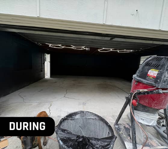 During Custom Metallic Epoxy Garage Floor Homeowner Jacksonville FL
