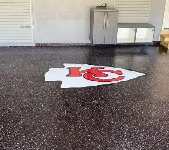 close-up of Kansas Chief logo on homeowner garage