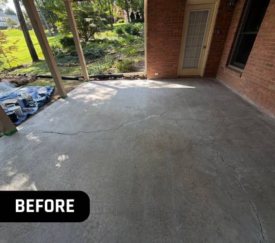 Before Solid Epoxy Flooring for Homeowner in Lenoir City, TN