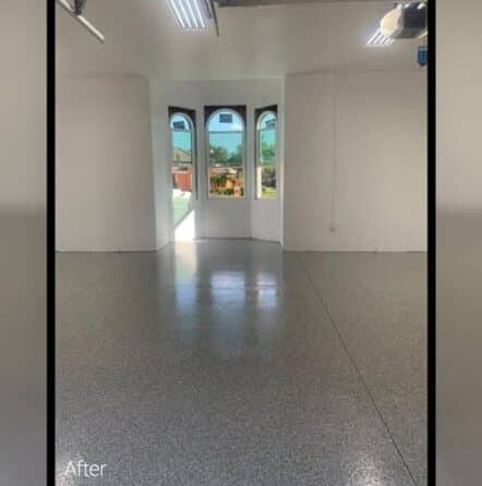 after view of epoxy flake flooring in Odessa, FL