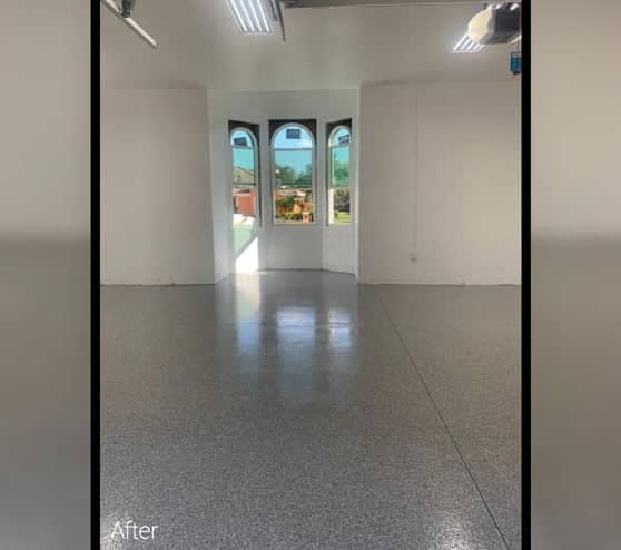 after view of epoxy flake flooring in Odessa, FL