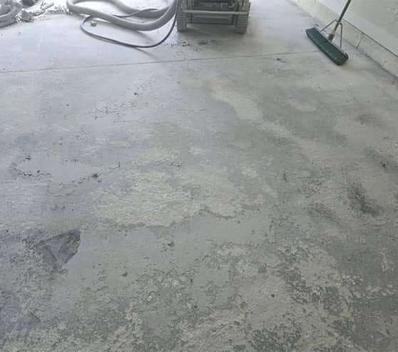 garage floor after it was smoothed