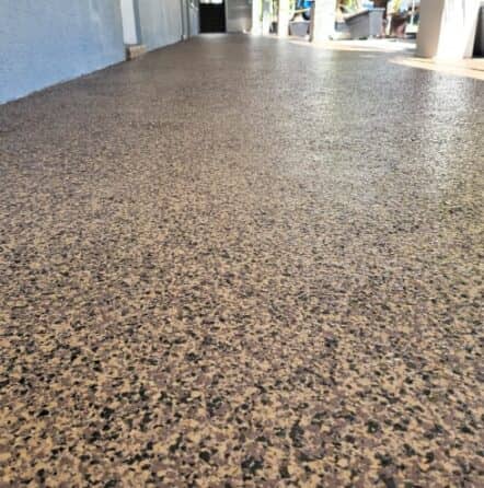 brown epoxy flake flooring