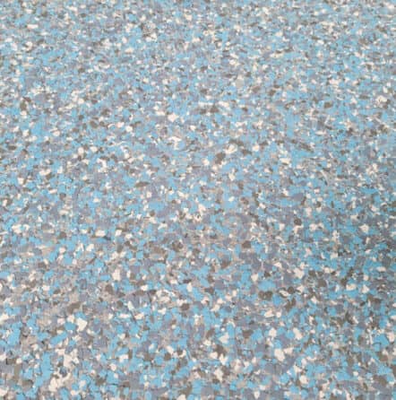 close view of blue epoxy flakes