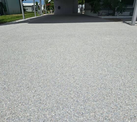 close view of epoxy flake flooring project in Tarpon Springs, FL