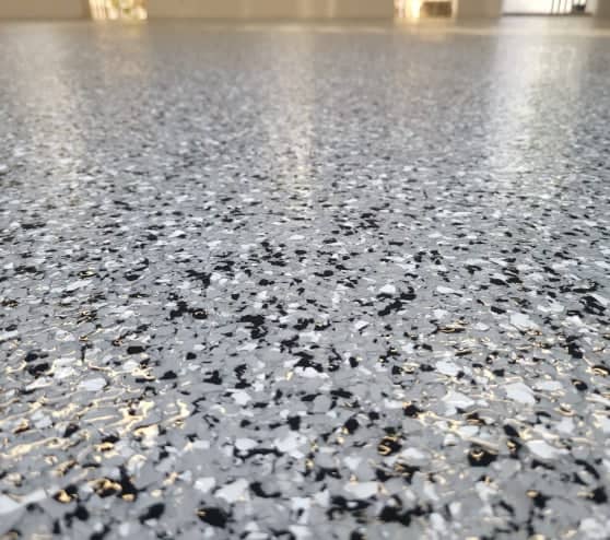 close view of epoxy flakes in Apollo Beach, FL