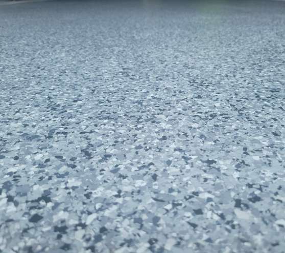 close view of epoxy flooring