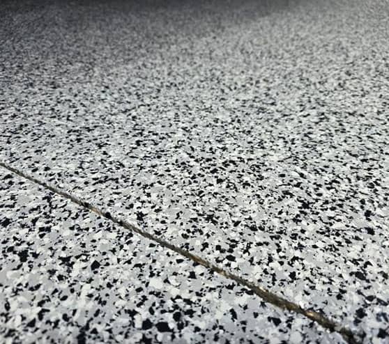 close view of garage floor epoxy in Lakeland, FL