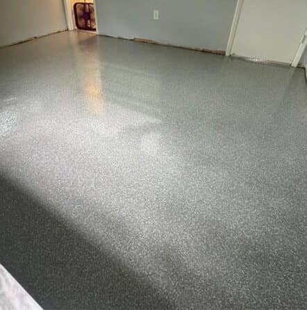 Coastal Blue Epoxy Flake Flooring for homeowner room