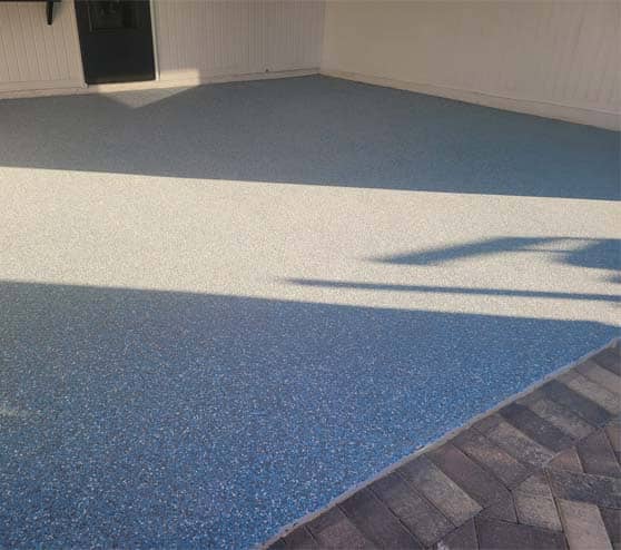 epoxy flake flooring in a garage
