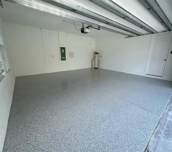lunar epoxy flake flooring in residential garage