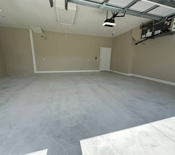 garage floor before epoxy flake flooring
