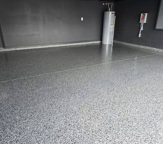 epoxy flake flooring project in Lakeland, FL