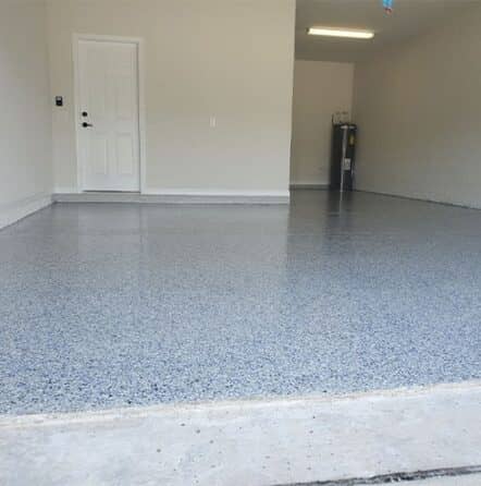 garage floor with new epoxy flooring