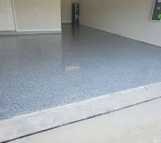 garage floor with epoxy flake