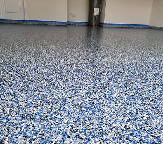 finished epoxy flake coating for parrish homeowner