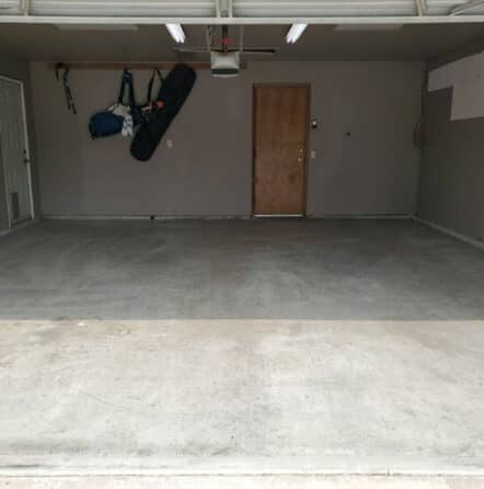 garage before epoxy floor coating application