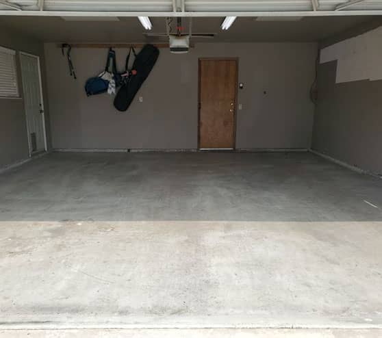 garage before epoxy floor coating application
