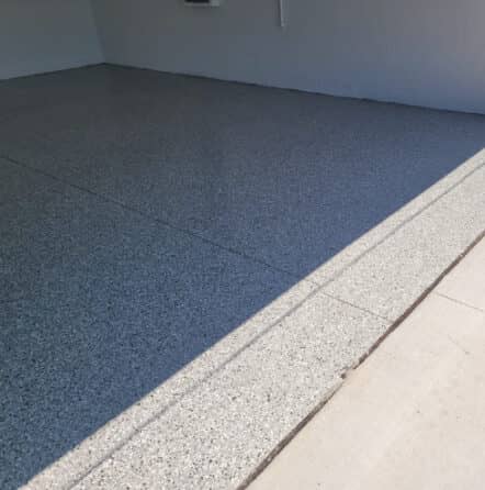 gray epoxy flake flooring in Parrish, FL