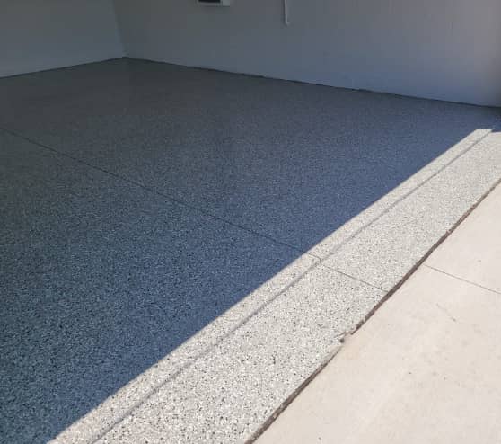 gray epoxy flake flooring in Parrish, FL