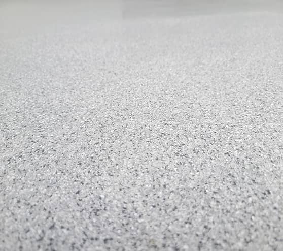 gray flake flooring in a Florida home