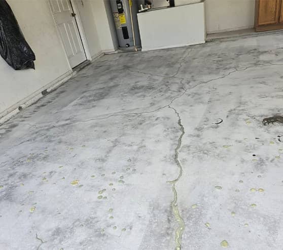 garage before epoxy flake flooring