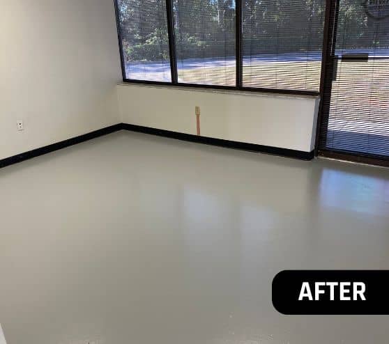 after portrait of VECOM floors with new solid epoxy flooring