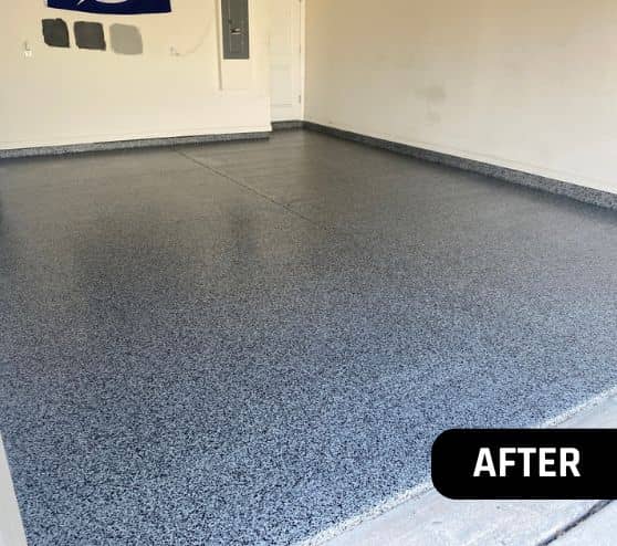 epoxy flake flooring installed for homeowner in san antonio florida