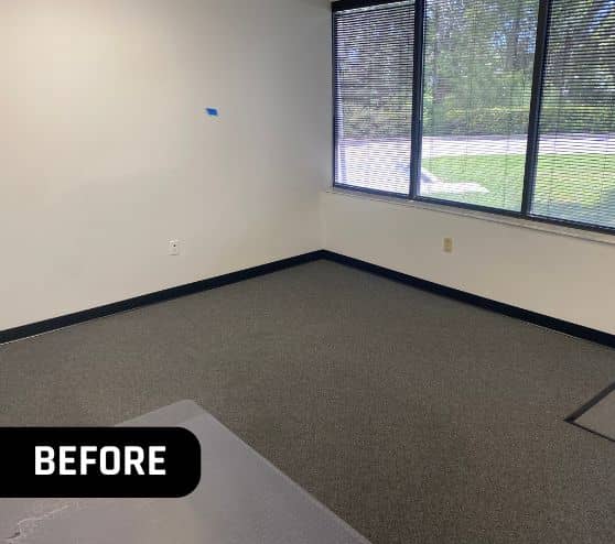 before portrait of VECOM offices with carpet