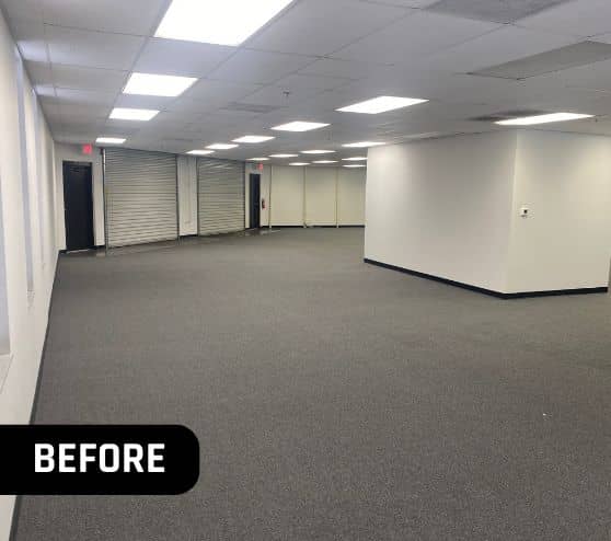 VECOM offices with carpet flooring before portrait