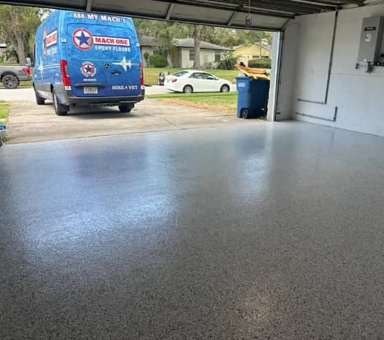 mach one van parked in front of garage in clearwater, fl