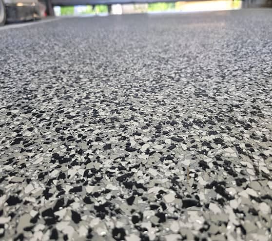 new epoxy flooring in a garage