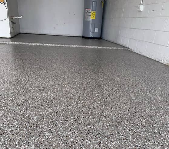 updated room after epoxy flooring installation