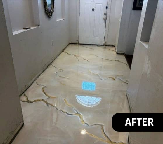After Metallic Arctic Pearl Epoxy Floor for Homeowner in Riverview, FL
