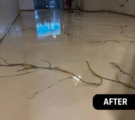 After Metallic Arctic Pearl Epoxy Floor Project for Homeowner in Riverview, FL