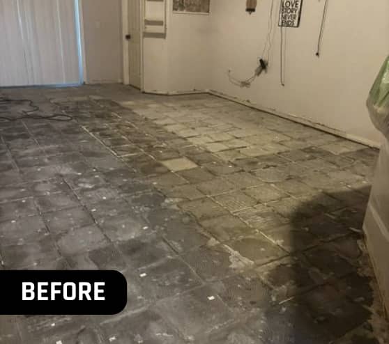 Before Metallic Arctic Pearl Epoxy Floor for Homeowner in Riverview, FL