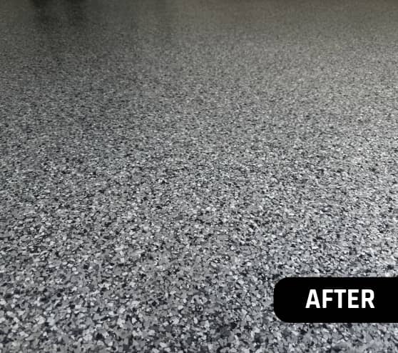 After Epoxy Flake Garage Floor for Veteran Homeowners in Valrico, FL
