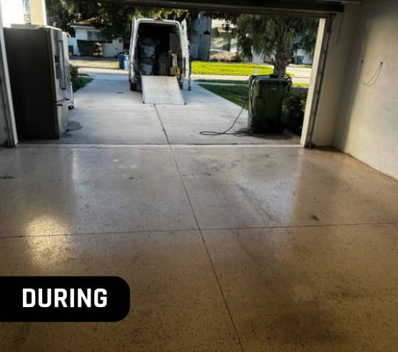 During Epoxy Flake Garage Floor for a Homeowner in Tampa, FL