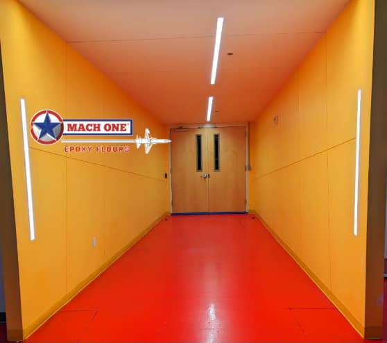 red epoxy flooring in Baltimore, Maryland