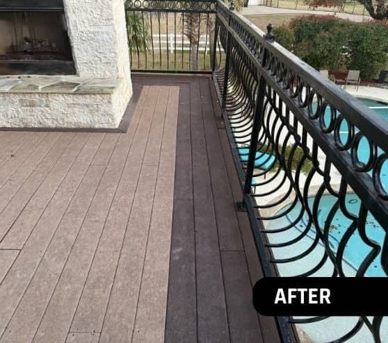 homeowner patio with new flooring installed
