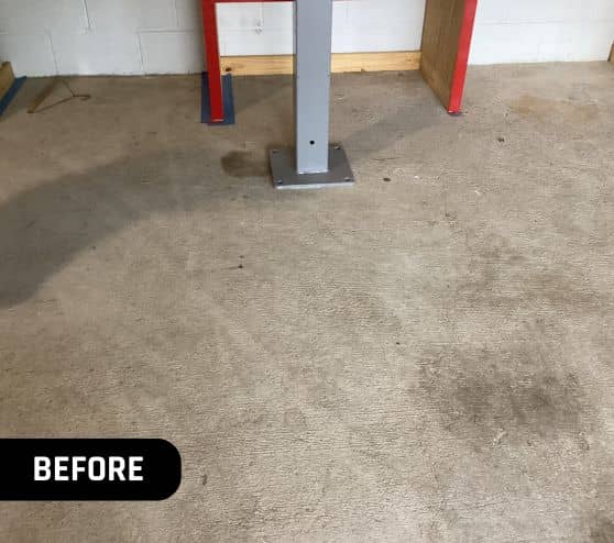 garage floor close-up before new epoxy installed