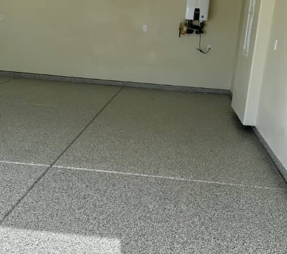 close-up of new epoxy floors